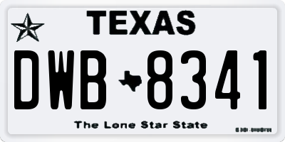TX license plate DWB8341