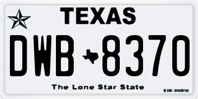 TX license plate DWB8370