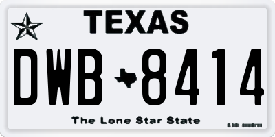 TX license plate DWB8414