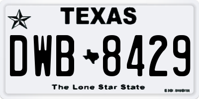 TX license plate DWB8429