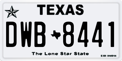 TX license plate DWB8441