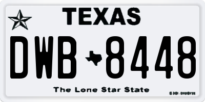 TX license plate DWB8448
