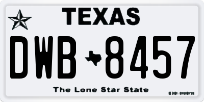 TX license plate DWB8457
