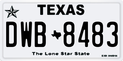 TX license plate DWB8483