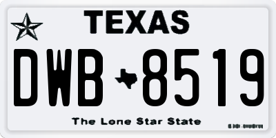 TX license plate DWB8519