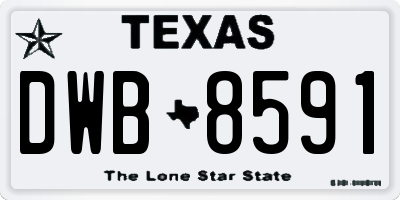 TX license plate DWB8591