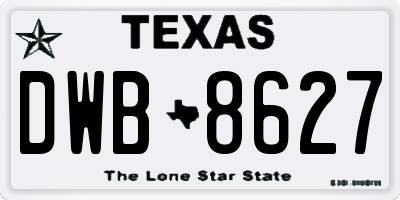 TX license plate DWB8627