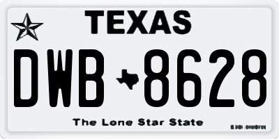 TX license plate DWB8628