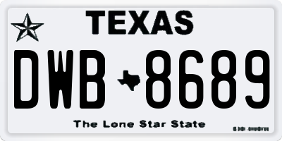 TX license plate DWB8689