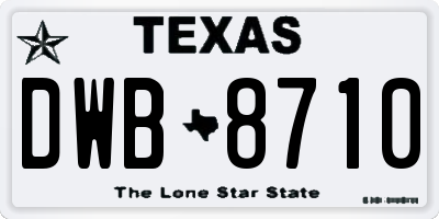 TX license plate DWB8710