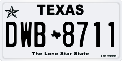 TX license plate DWB8711