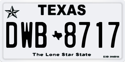 TX license plate DWB8717