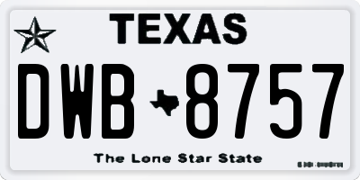 TX license plate DWB8757