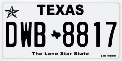 TX license plate DWB8817