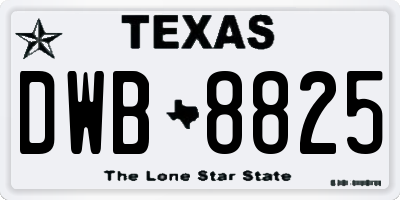 TX license plate DWB8825