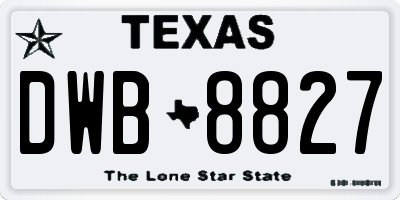 TX license plate DWB8827