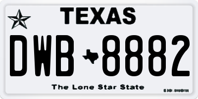 TX license plate DWB8882