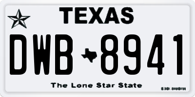 TX license plate DWB8941