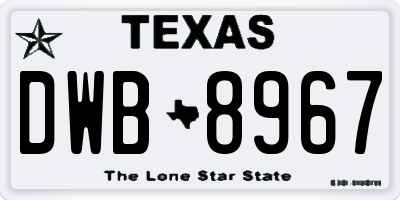 TX license plate DWB8967