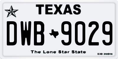 TX license plate DWB9029