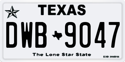 TX license plate DWB9047