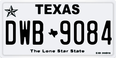 TX license plate DWB9084