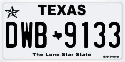 TX license plate DWB9133
