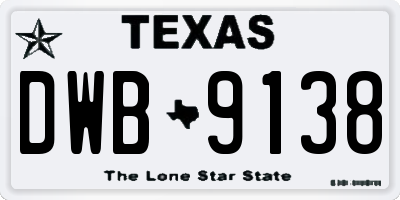 TX license plate DWB9138