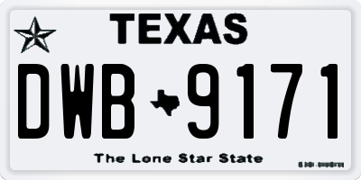 TX license plate DWB9171
