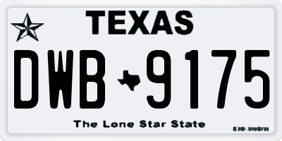 TX license plate DWB9175