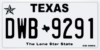 TX license plate DWB9291