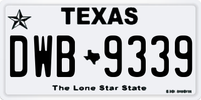 TX license plate DWB9339