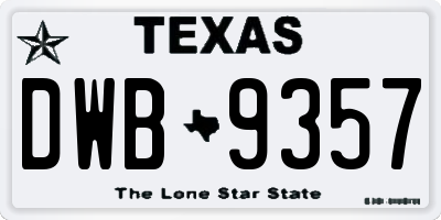 TX license plate DWB9357