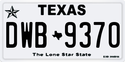 TX license plate DWB9370
