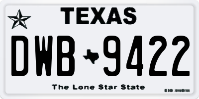 TX license plate DWB9422