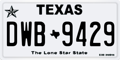 TX license plate DWB9429