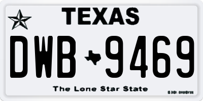 TX license plate DWB9469