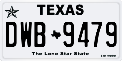 TX license plate DWB9479