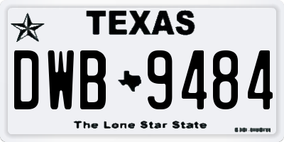TX license plate DWB9484