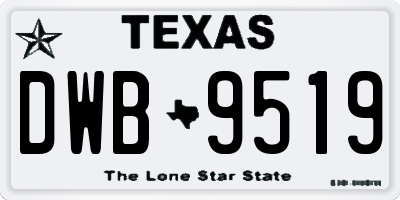 TX license plate DWB9519