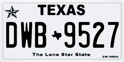TX license plate DWB9527