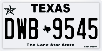 TX license plate DWB9545