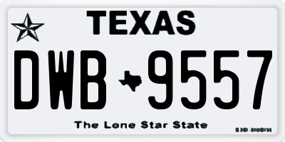 TX license plate DWB9557