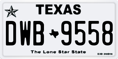 TX license plate DWB9558