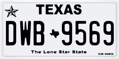 TX license plate DWB9569