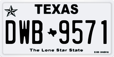 TX license plate DWB9571