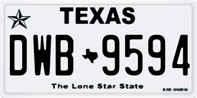 TX license plate DWB9594