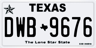 TX license plate DWB9676