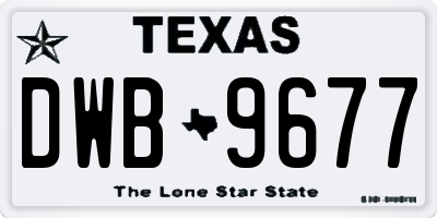 TX license plate DWB9677