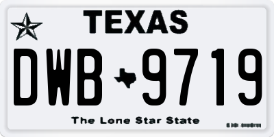 TX license plate DWB9719